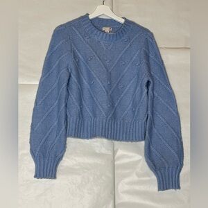 SO Women's Blue Crew Neck Sweater